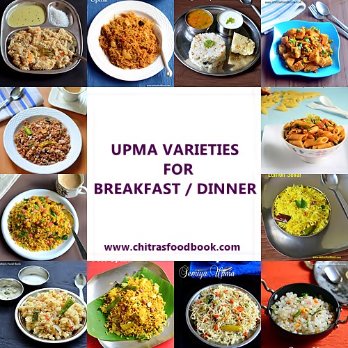  40 Upma Varieties / Different Types Of Upma Recipes 
